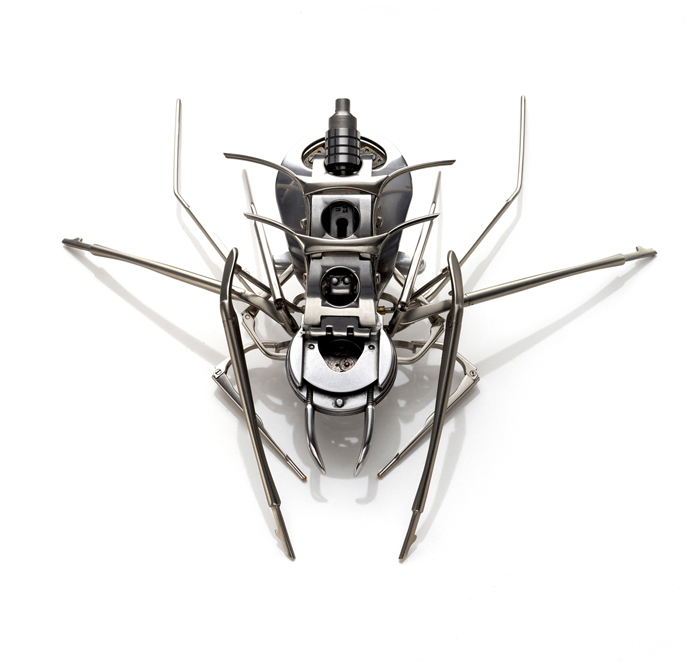 ROBOTIC INSECT SPIDER TITLED STEEL WIDOW II BY ARTIST CHRISTOPHER CONTE